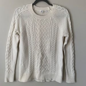 Gap Cable Knit Sweater Ivory/Cream Size XS